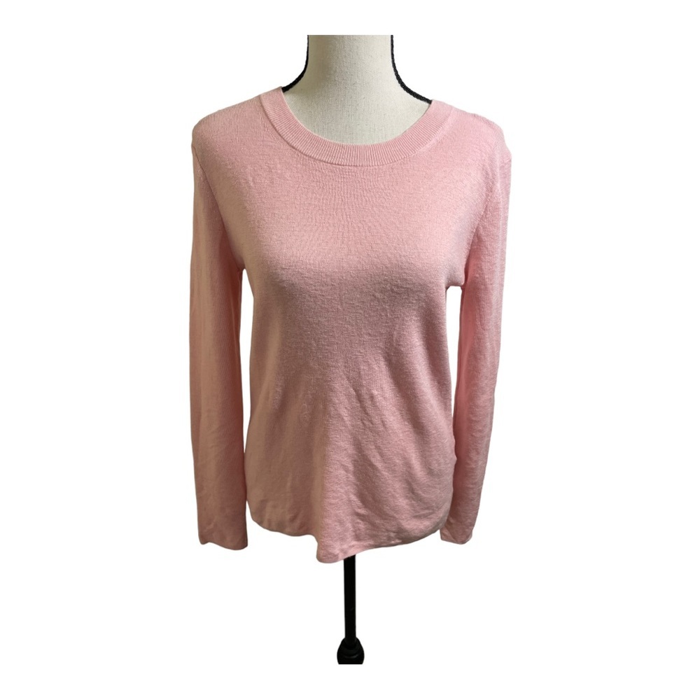 Banana Republic womens merino wool sweater 1/2 button back. Pink size Large - Picture 2 of 10